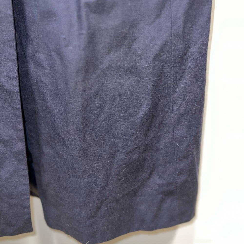 Levine Classics Trench Coat Women’s Sz 12 Blue Cotton Blend Pockets - Picture 7 of 15